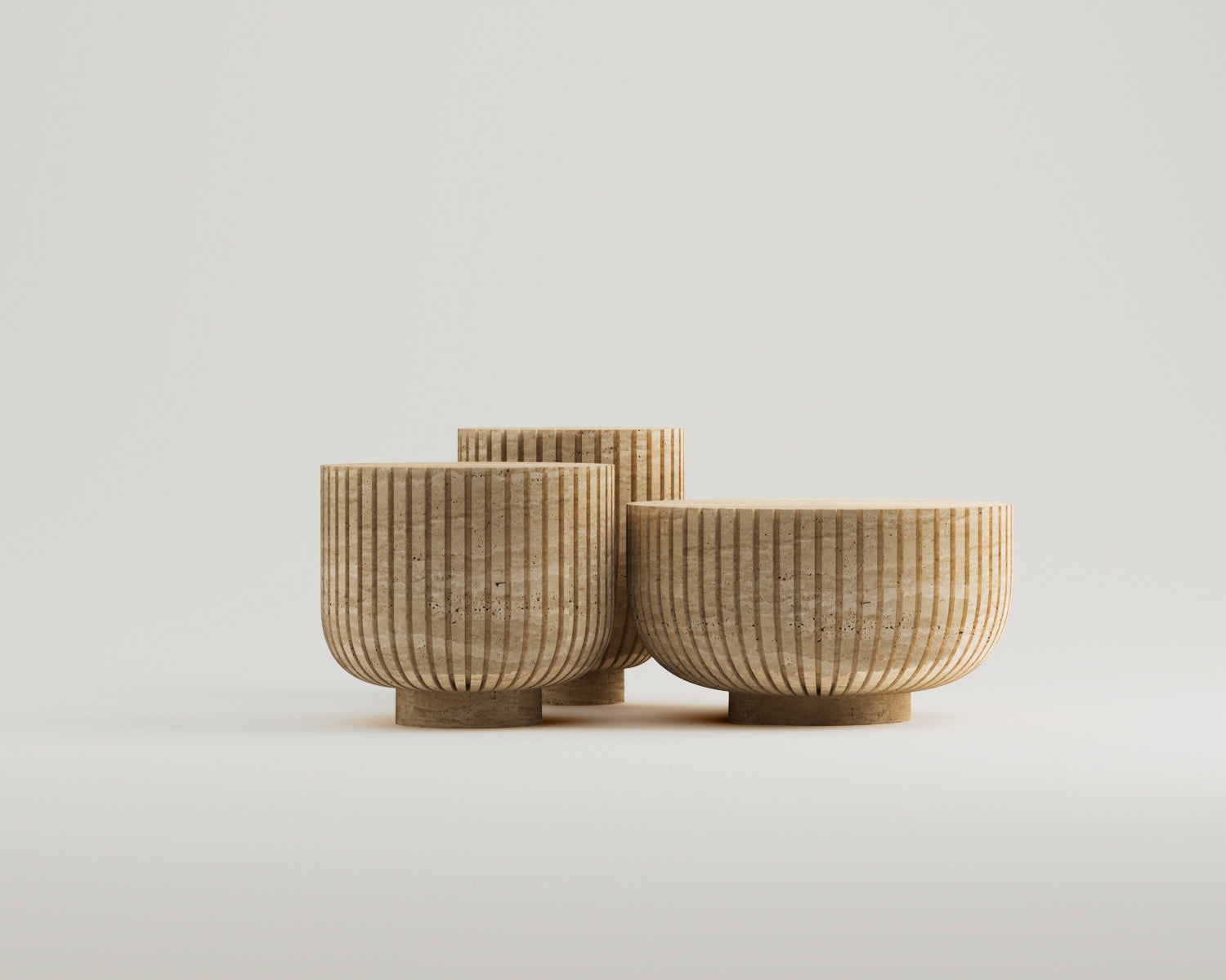 Holz-Traverten Orta Sehpa