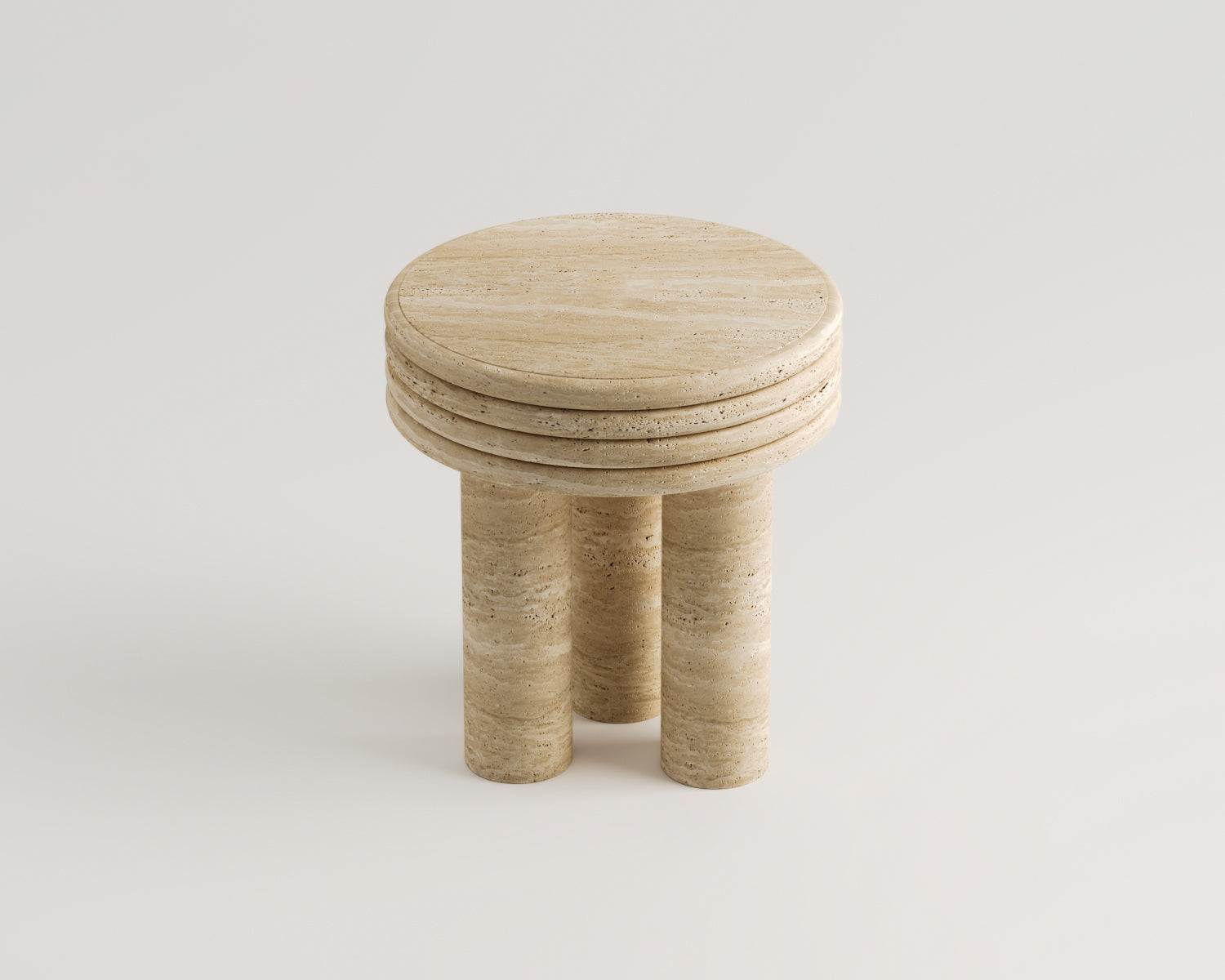 Lunaya-Traverten Yan Sehpa