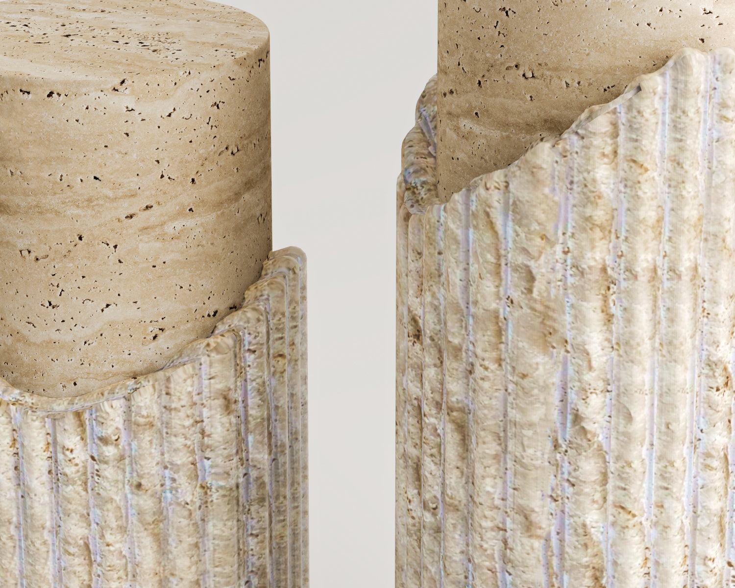 Mila - Traverten Yan sehpa