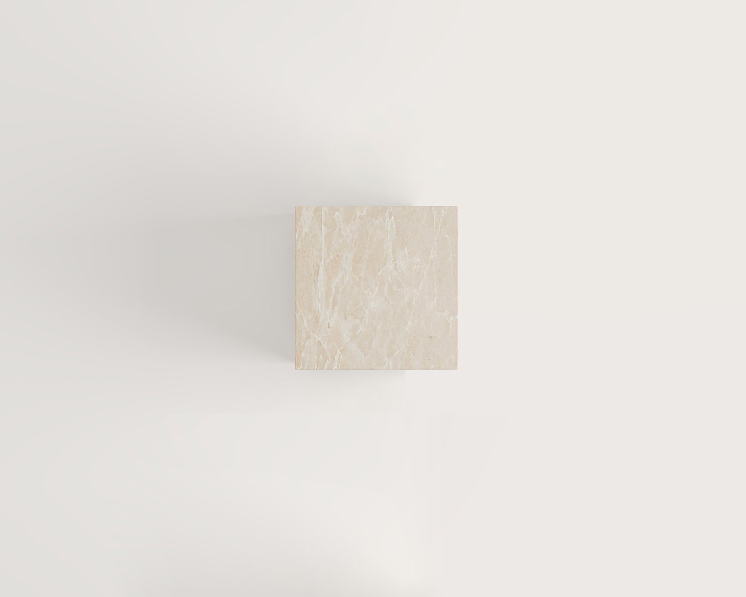 Romeo - Burdur Bej Mermer Küp Yan Sehpa