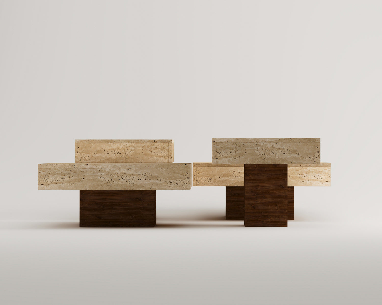 Lionel-Traverten Takım Orta Sehpa