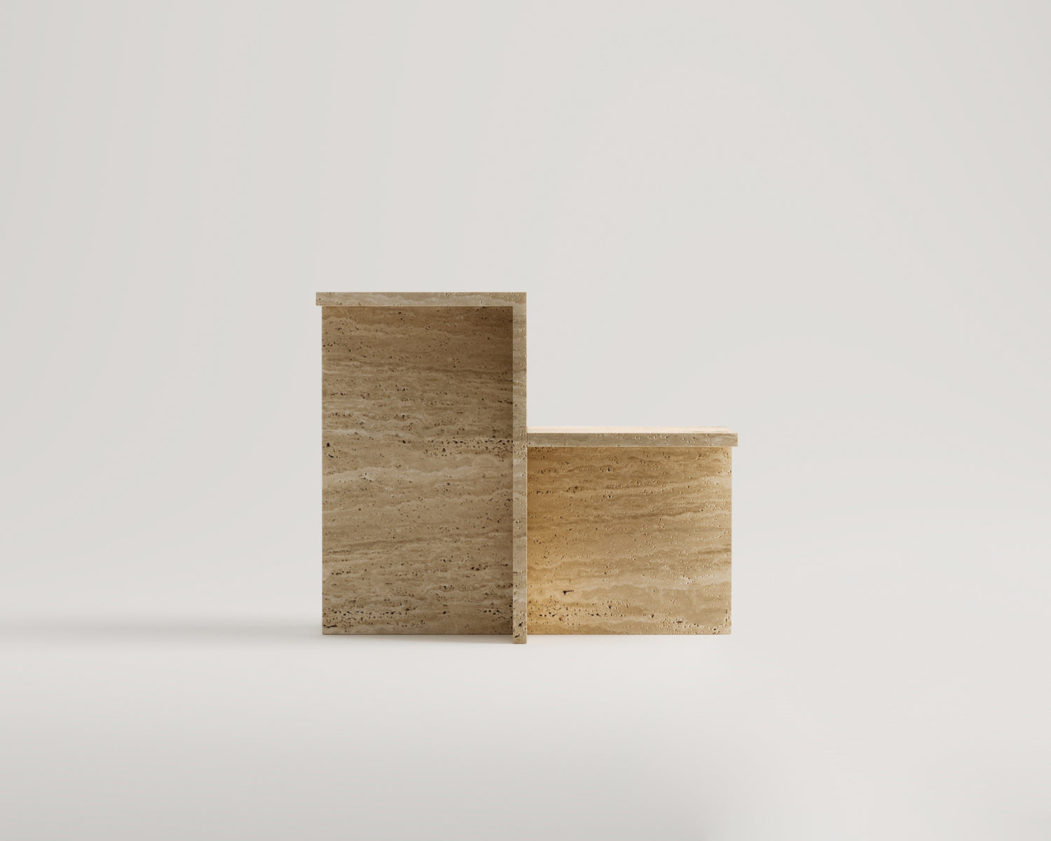 Alessi-Traverten Yan Sehpa