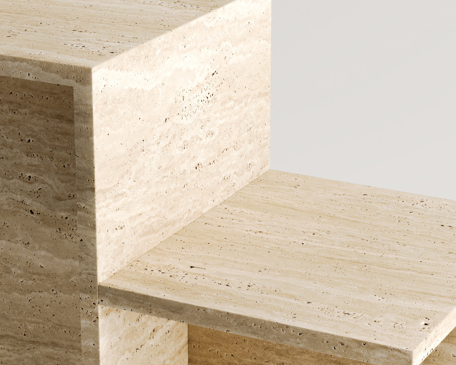 Alessi-Traverten Yan Sehpa