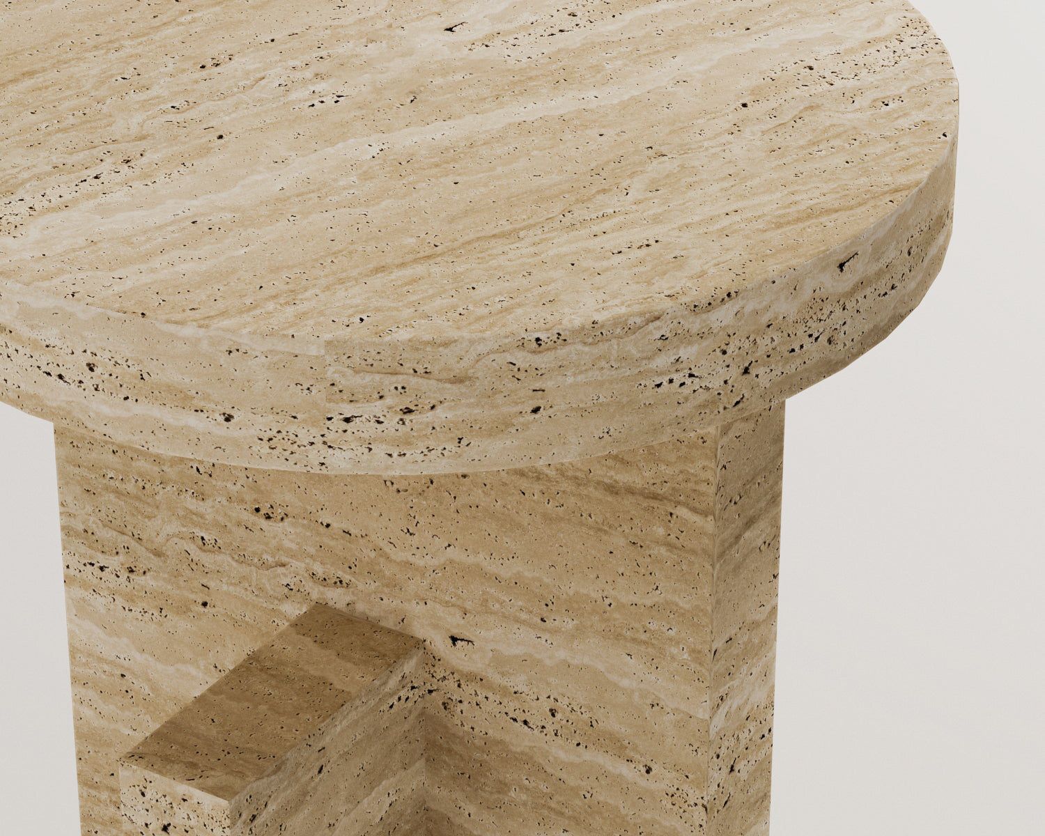 Cara-Traverten Yan Sehpa