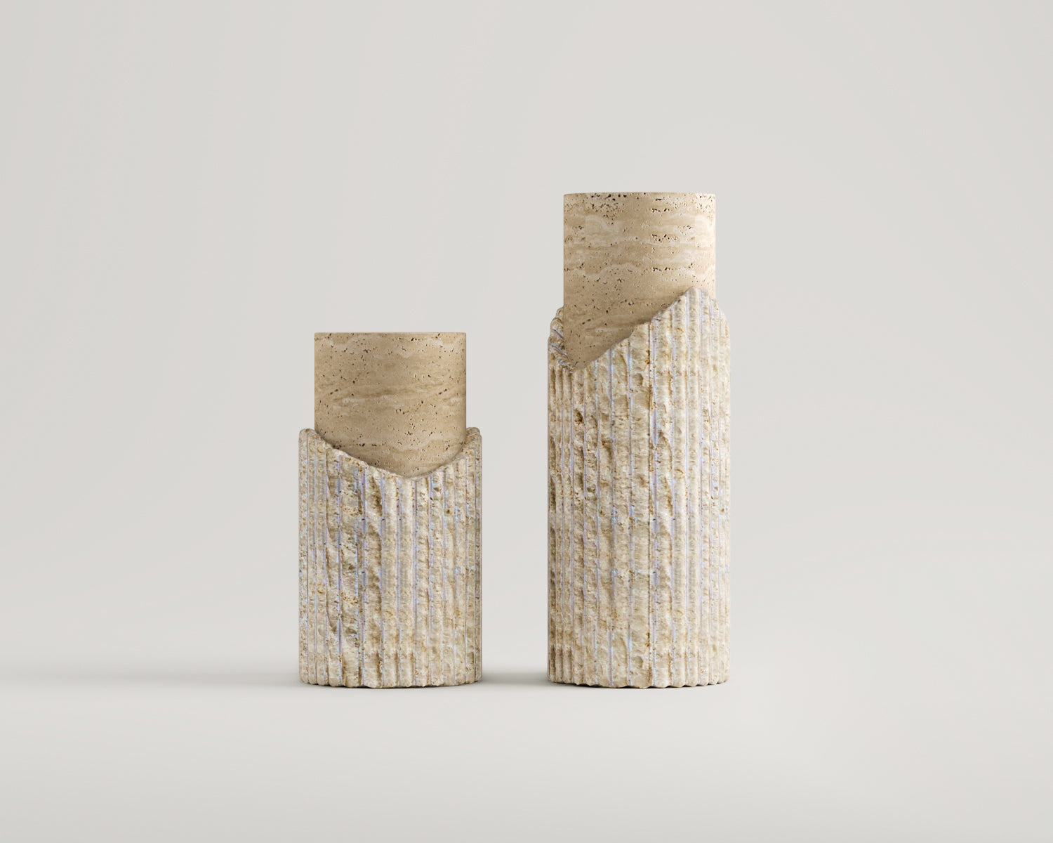 Mila - Traverten Yan sehpa