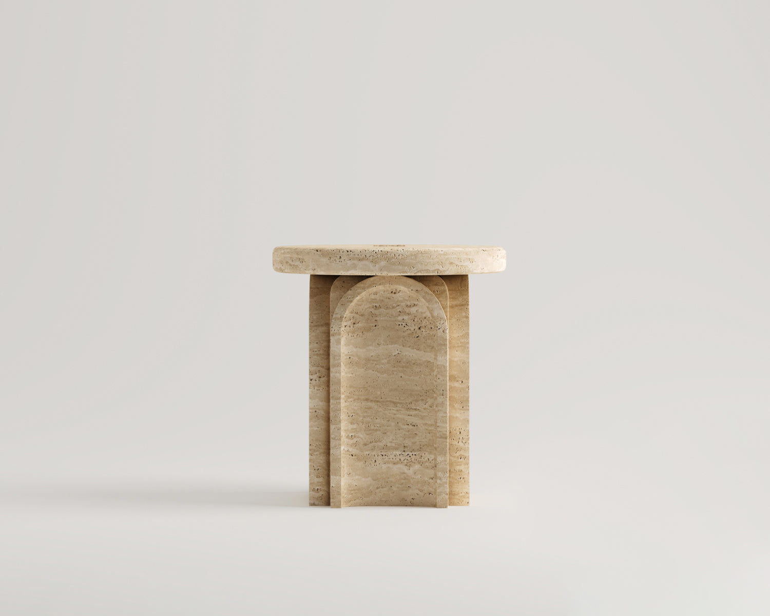 Nero- Traverten Yan Sehpa