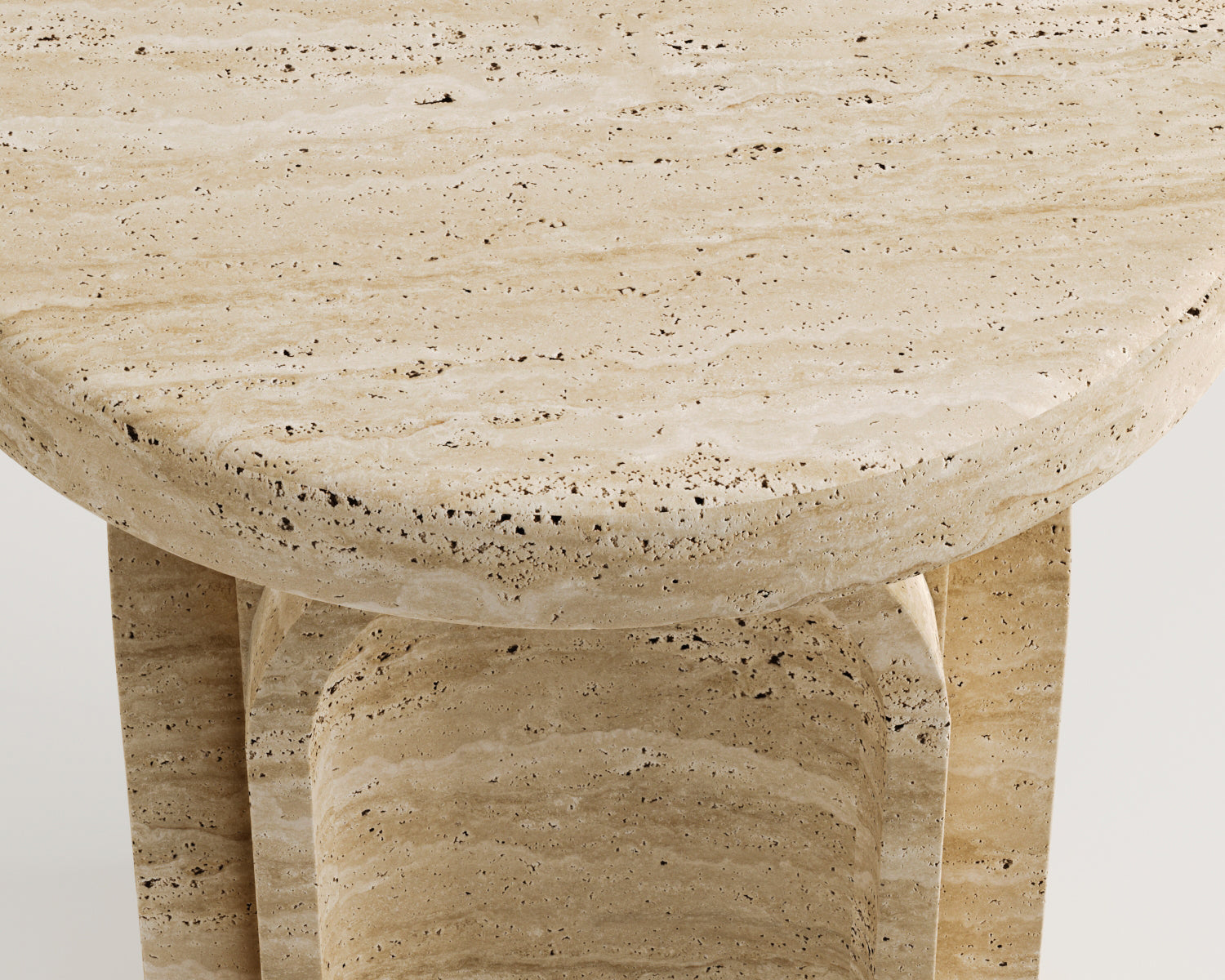 Nero- Traverten Yan Sehpa