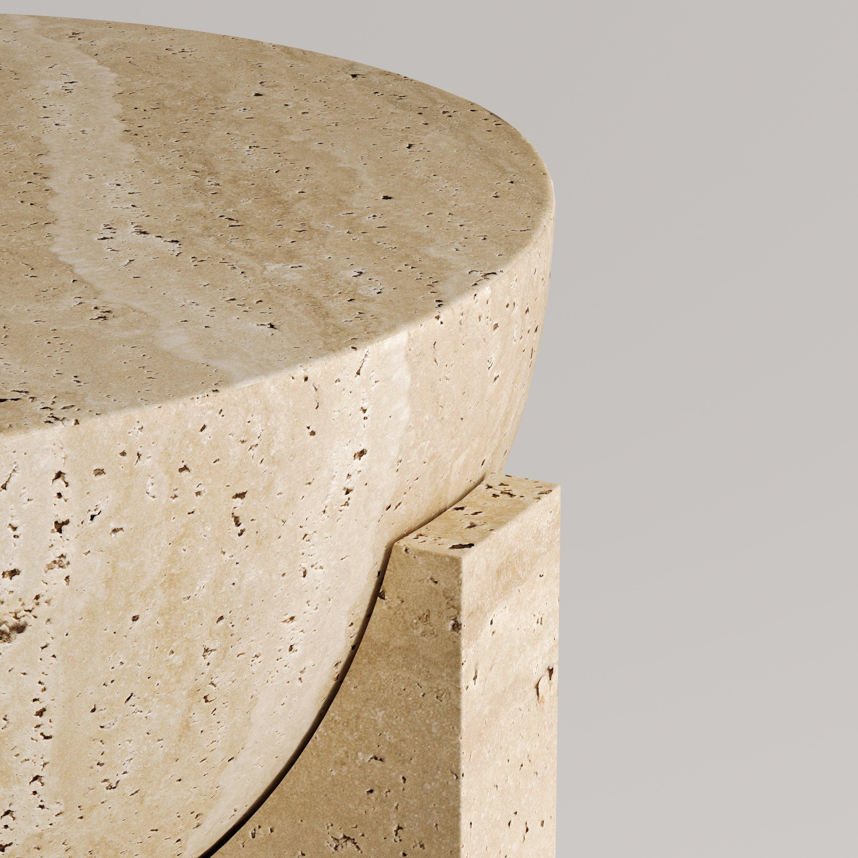 Vina - Traverten Yan Sehpa